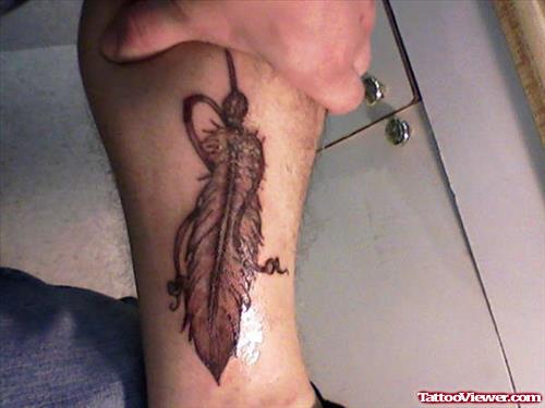 Feather Leg Tattoo