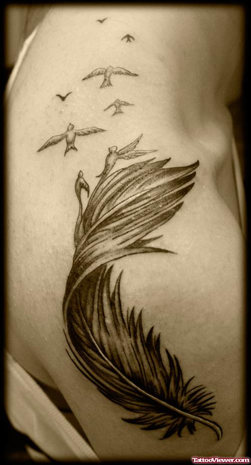 Shoulder Feather Tattoo