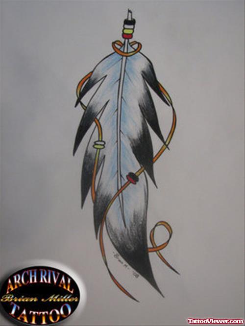 Native Feather Tattoo Design