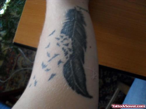 Inspiring Arm Feather Tattoo