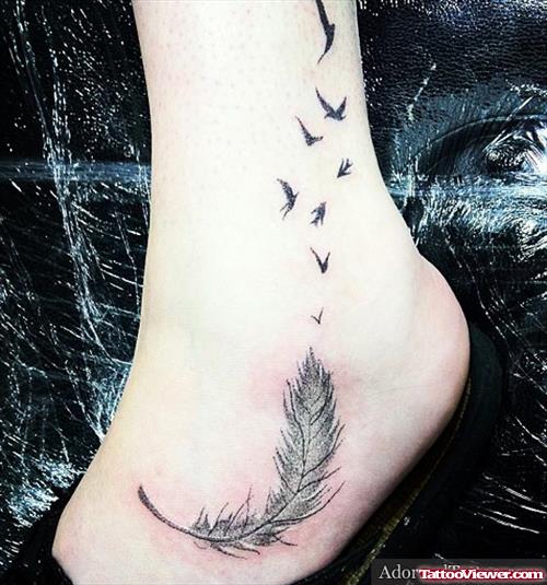 Feather Ankle Tattoo