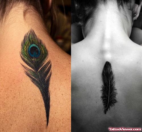 Upperback Feather Tattoos