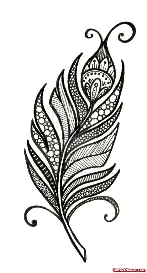 Fine Feather Tattoo Design