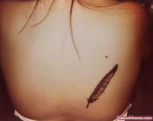 Back Body Feather Tattoo For Girls