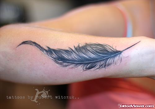 Right Arm Feather Tattoo