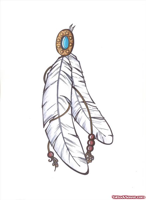 Native Feathers Tattoo Design