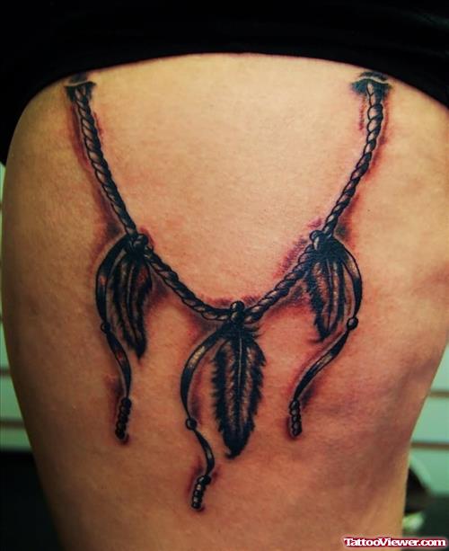 Dark Ink Feather Tattoos