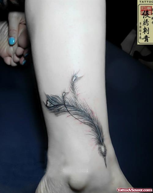 Phoenix Eagle Feather Tattoo On Ankle