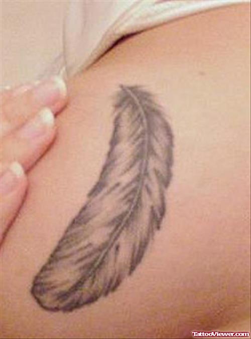 Grey Feather Tattoo