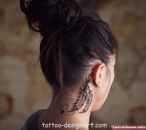 Feathers Tattoos On Neck