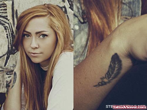 Brandi Cyrus Feather Tattoo