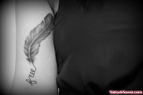 Free Feather Tattoo On Bicep