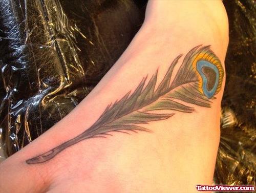 Color Ink Peacock Feather Tattoo