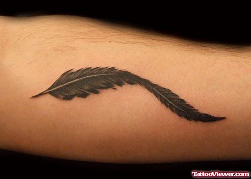 Classic Black Feather Tattoo