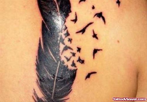 Feather Turning In Birds Tattoo