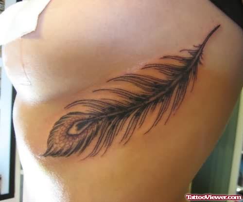 Big Feather Tattoo On Back