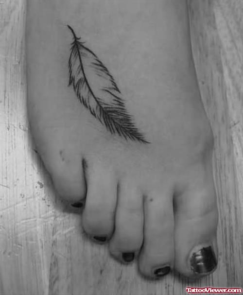 Feather Tattoo Design For foot