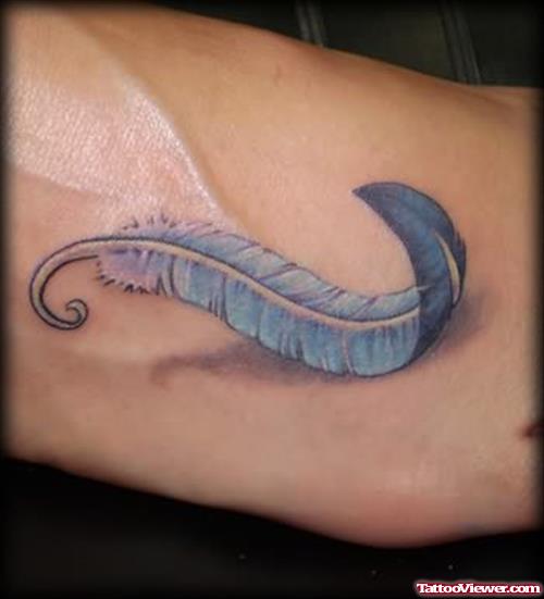 Blue Shade Feather Tattoo