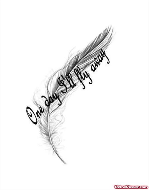 Fly Feather Tattoo Design