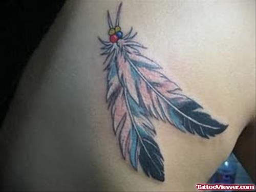 Amazing Feather Tattoo On Rib