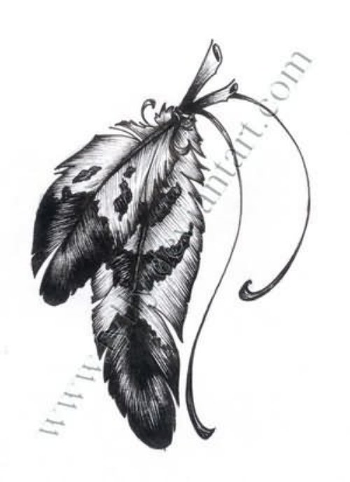 Feather Pair Tattoo Sample