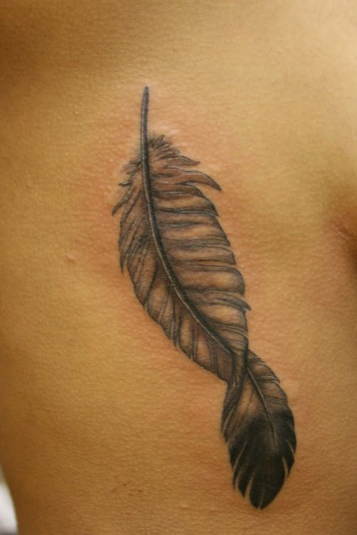 Best Rib Feather Tattoo
