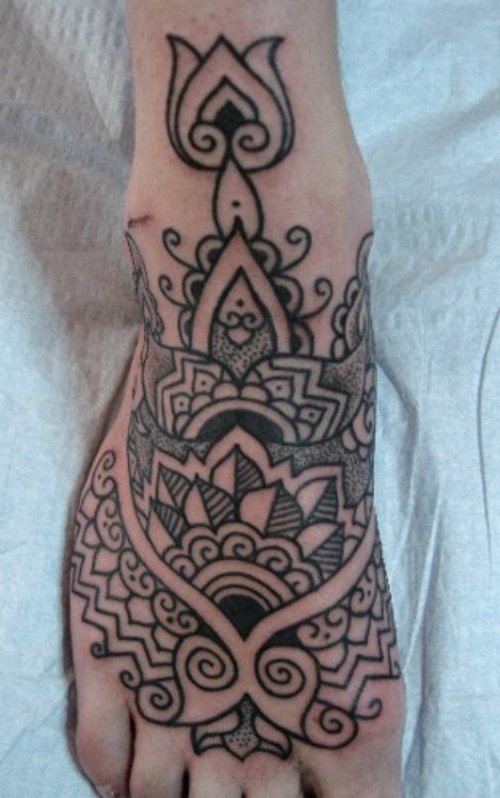 Henna Right Feet Tattoo