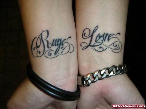 Rage Love Feminine Tattoos On Wrists