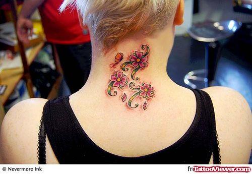 Flowers Feminine Tattoo Design For Girls
