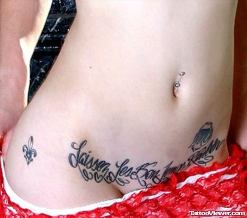 Feminine Tattoos On Girl Hip
