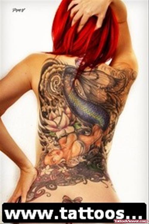 Girl Full BAck Feminine Tattoo