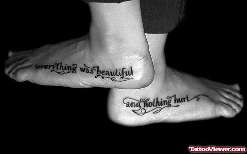 Feminine Quote Tattoos On Feet