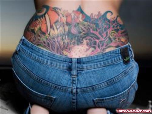 Feminine Lowerback Tattoo For Girls