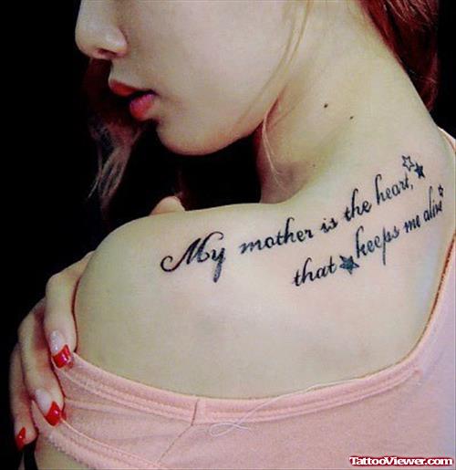Feminine Quote Tattoo On Back