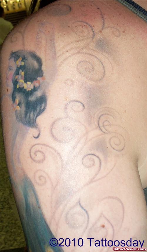 Feminine Tattoo On Half Sleeve