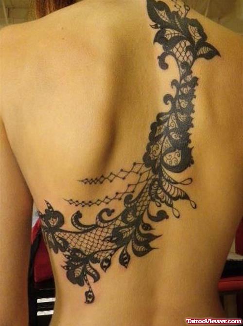 Beautiful Feminine Tattoo On Back Body