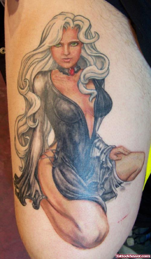 Colored Ink Girl Feminine Tattoo