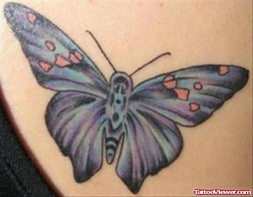 Color Butterfly Feminine Tattoo