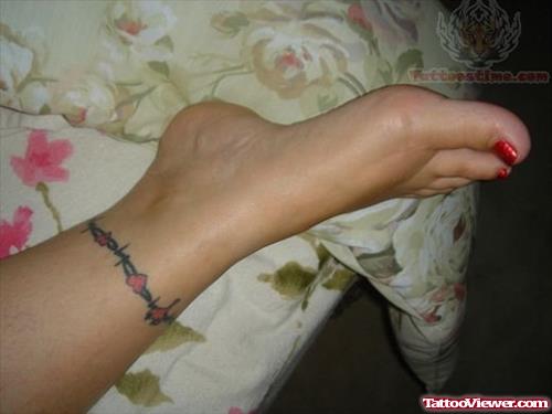 Barbed Wire Tattoo On Ankle