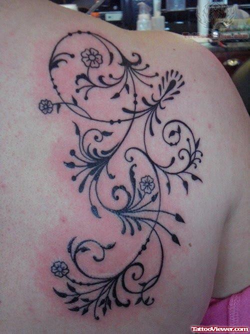 Feminine Tattoo Design On Back