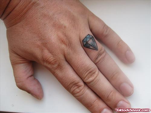 Black Diamond Finger Tattoo For Men