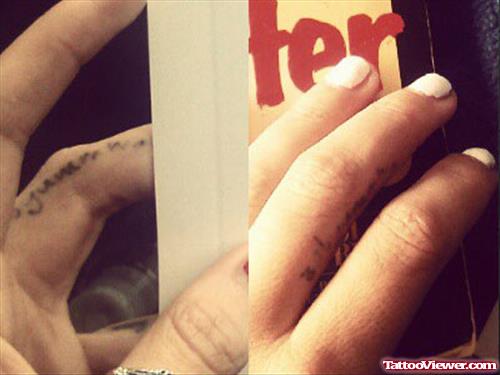 Amazing Finger Tattoo For Girls