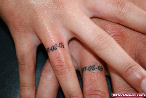 Memorial Anniversary Finger Ring Tattoos