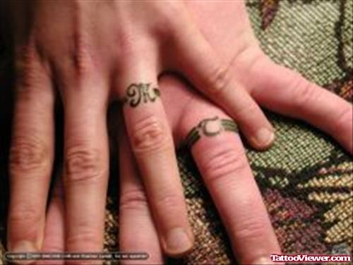 Finger Rings Tattoos For Couple