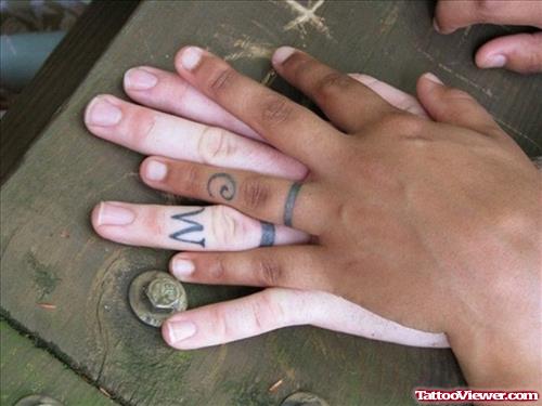 Awesome Alphabets Finger Tattoos