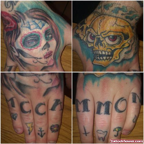 Attractive Colored Finger Tattoos