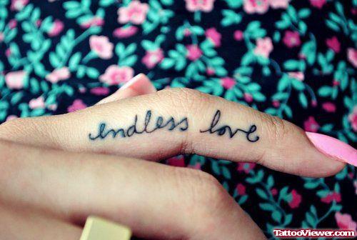 Endless Love Finger Tattoo For Girls