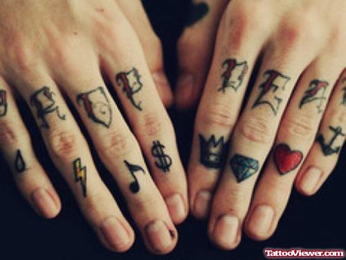 Small Symbols And Finger Tattoos