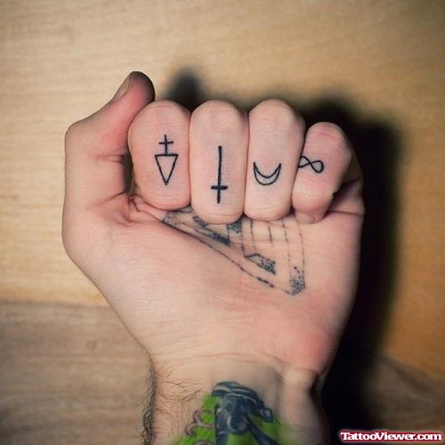 Symbols Finger Tattoos For Men