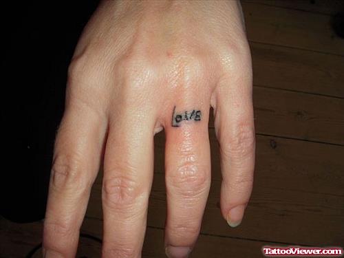 Love Small Word Finger Tattoo